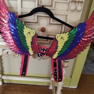 MAREK & RICHARD LEATHER HARNESS WITH ANGEL WINGS LBGTQ + S/M